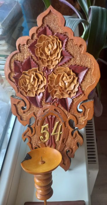 Подсвечник деревянный резной, изделие из дерева