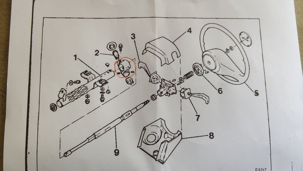 Fechadura da coluna da direcção opel Astra f