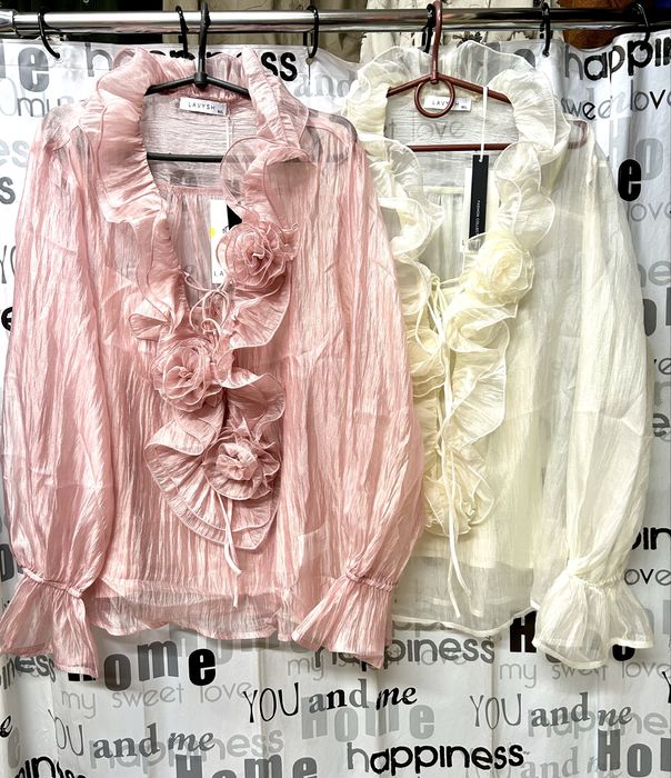 Блуза с воланами романтичная, нарядная, Италия .