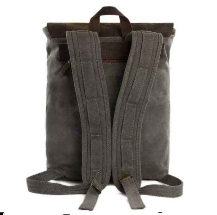 Рюкзак из вощёного холста и кожи Blue Sebe