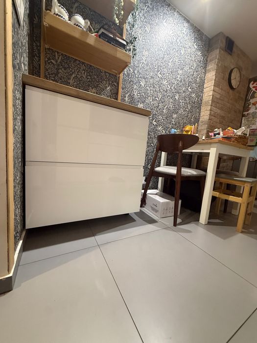 Szafa niska z szufladami Ikea Metod biały połysk  80x37cm
