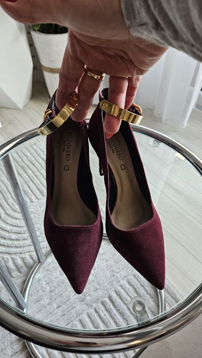 Czółenka szpilki burgund 38 Riccovero