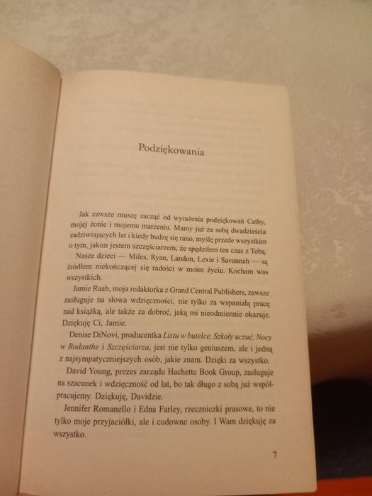 Nicholas sparkas twarda oprawa nieużywane