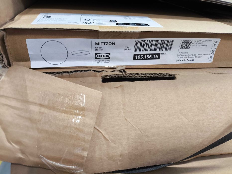 Blat, okrągły/biały, 120 cm Ikea Mittzon