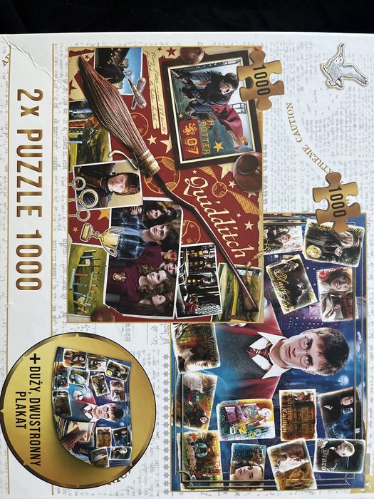 Puzzle Harry Potter nieużywane (2x1000) + duży dwustronny plakat