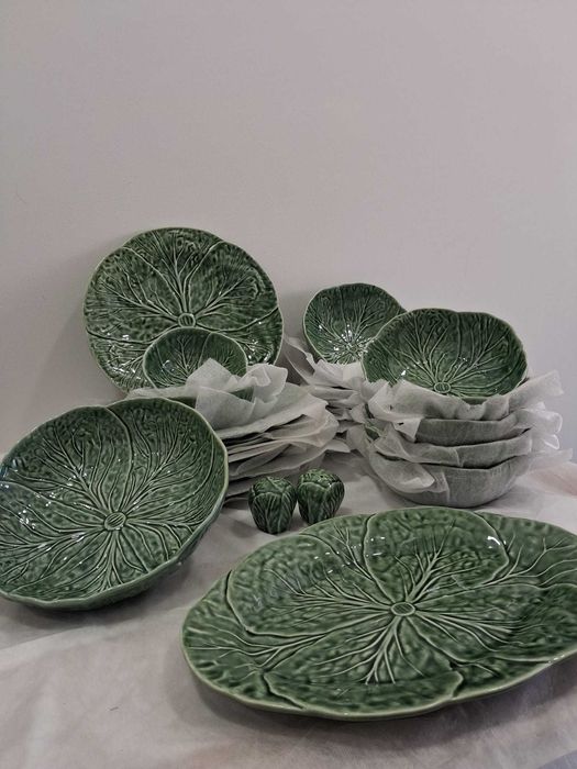 Conjunto Refeição Bordallo Pinheiro (Coleção Couve) - Novo/Nunca Usado