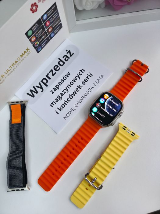 Smartwatch HK Ultra Max – AMOLED 2,12", połączenia Bluetooth, nowy