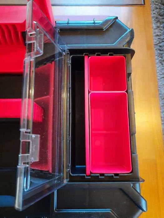 Mocna Narzędziowa Skrzynka Na Kółkach Modułowa Duża Czarna Budowa Dom