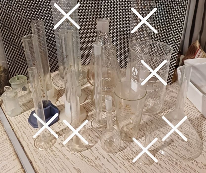 Хімічні колби,циліндри,пробірки,мінзурки ГОСТ