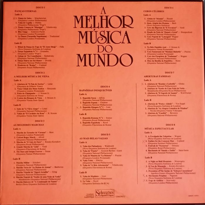Caixa com 8 LPs - "A Melhor Música do Mundo"
