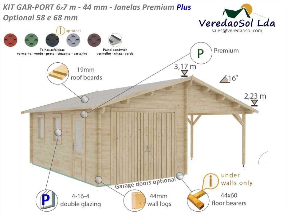 KIT Garagem GAR-PORT 44mm - coberta 44.4m² - Garagem e terraço