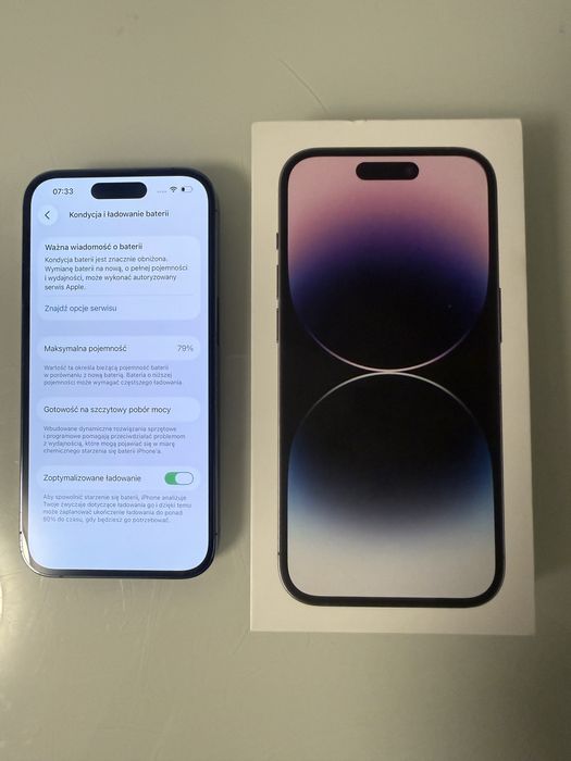 Iphone 14 pro deep purple + apple watch gen 2 super zestaw