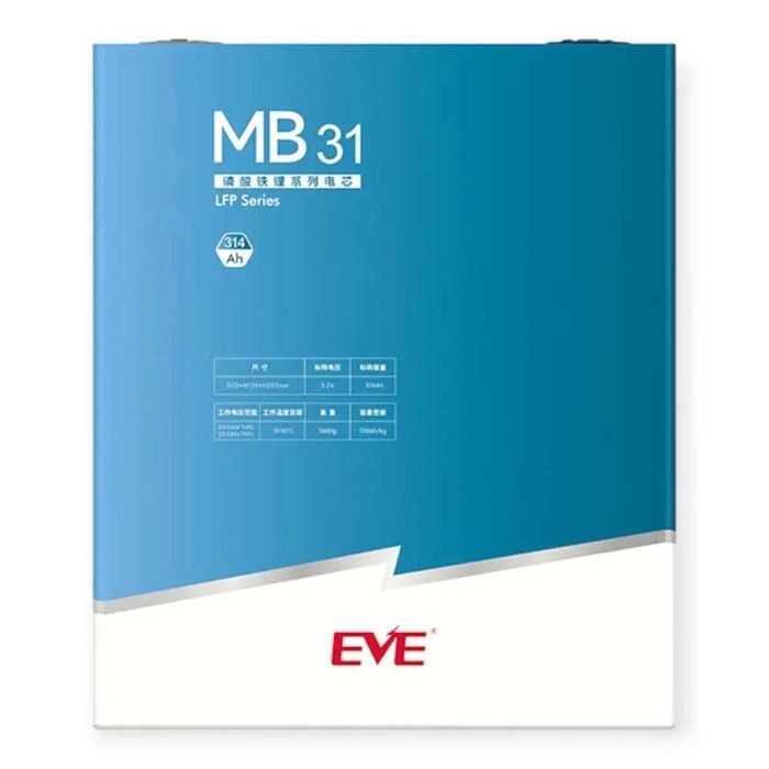 LiFePo4 Элементы EVE 3.2V/314Ah | Grade - A  | Ω 0,17мОм ячейки | MB31