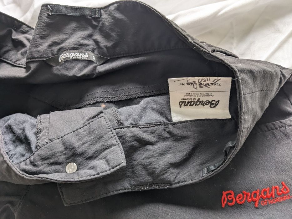 BERGANS spodnie trekkingowe outdoor turystyczne górskie rozm S czarne