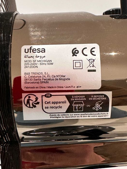 Ventoinha de pé Ufesa