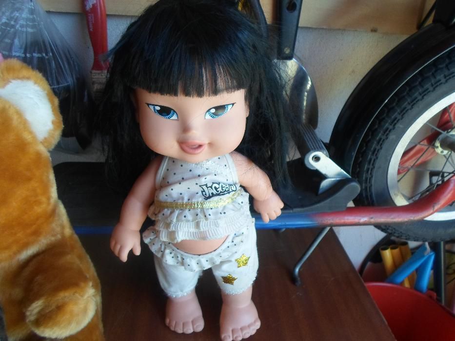 tudo como novo 3 peluches + 1 boneca