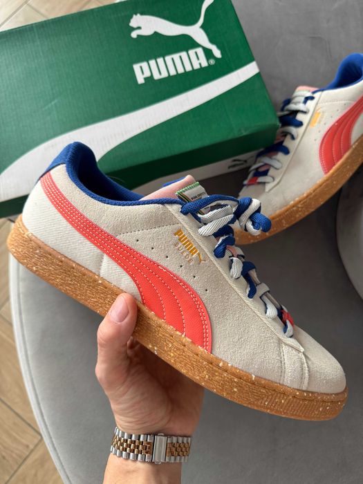 Puma Suede Podium sneakersy kremowo-czerwono-niebieskie rozmiar 45
