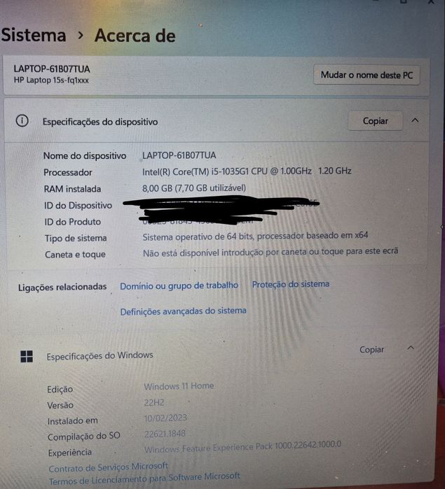 HP notebook hp15s-fq1025np