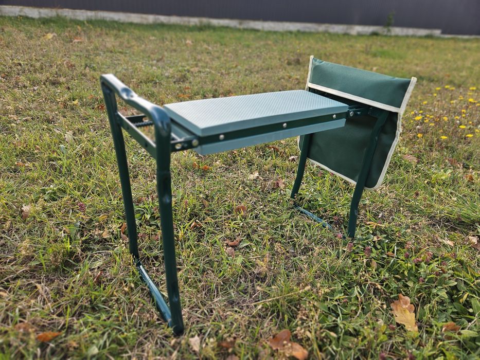 Складний садовий стілець колінник 2 в 1 з органайзером для інструмента