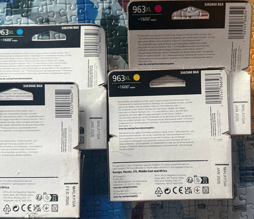 Tusze do drukarki HP 963xl  Komplekt 4 colory