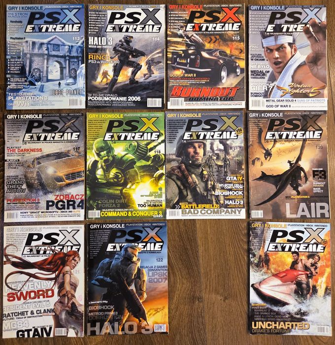Zestaw PSX Extreme 2007 – 11 sztuk (Prawie pełny rocznik) Retro Gaming