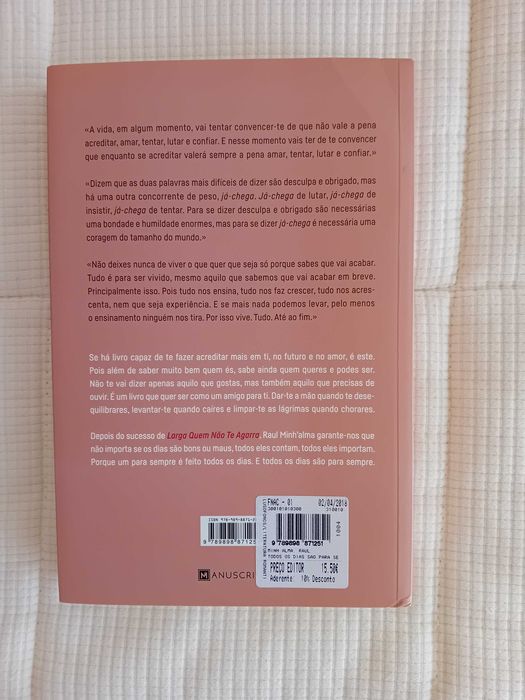 Livro Todos os Dias são para Sempre de Raul Minh'alma