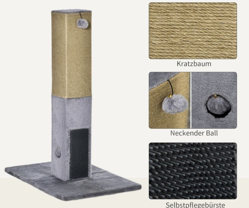 Drapak dla kota szary pojedyńczy