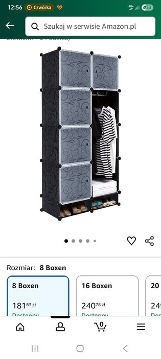 Szafa, Szafka 8 modułowa. Półki, wieszak,