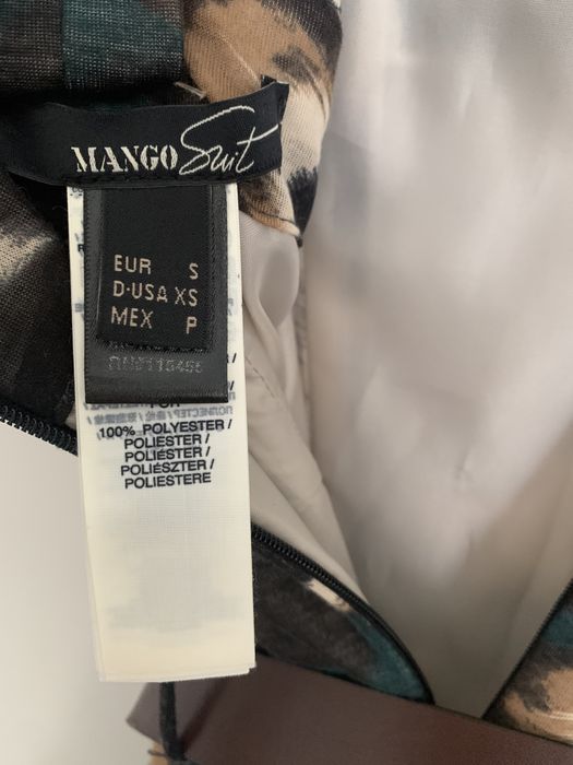 Vestido Mango Alças forrado castanho