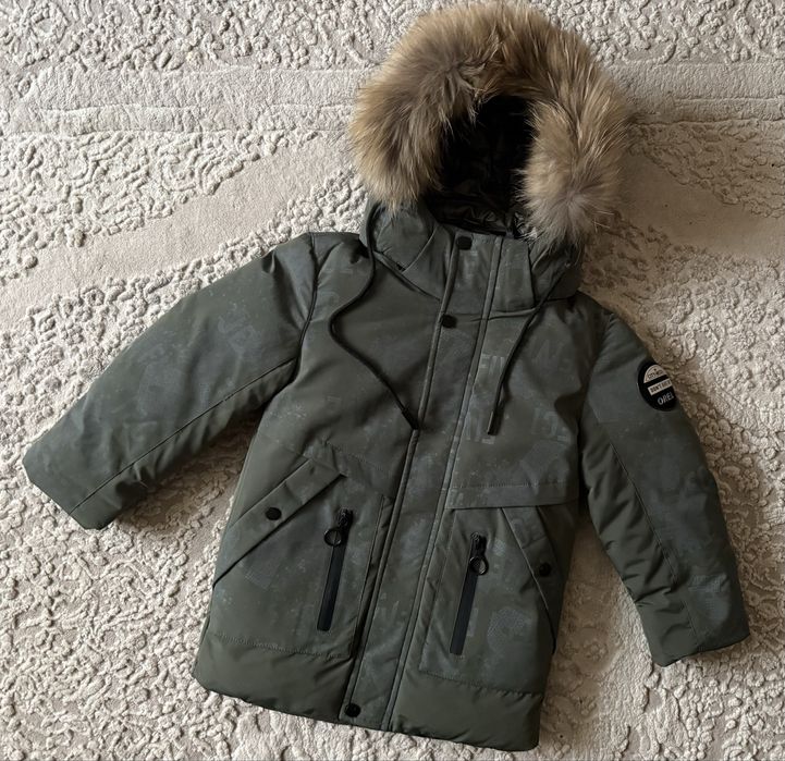 Дитяча зимова подовжена куртка пальто на хлопчика 110 128