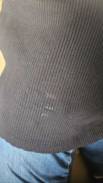 Crop top prążkowany z wycieciami xs H&M