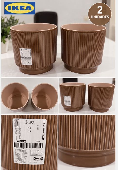 2 Vasos IKEA HONUNGSPALM 19 cm – Castanho