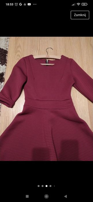 Bordowa sukienka S