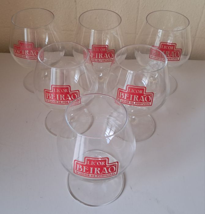 Copos balão, Licor Beirão, 6 unids