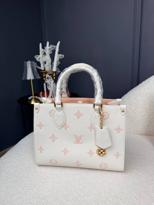 Сумка Louis Vuitton Onthego PM Monogram  Empreinte Beige / Peach