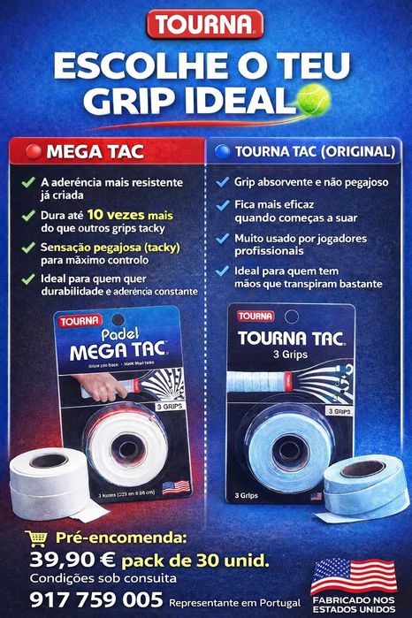 Overgrips Tenis e Padel da Tourna Grip