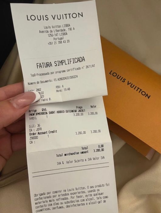 Casaco Louis Vuitton 36 Novo Original