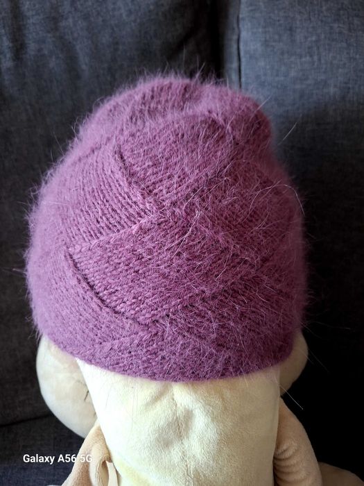 Czapka angora fioletowa