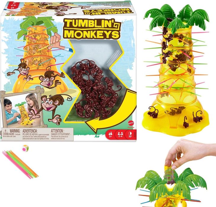 mattel games uratuj małpki przed upadkiem gra zręcznościowa logiczna