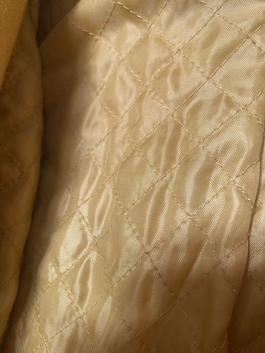 Płaszcz wełniany Cache Cache z paskiem i kołnierzem żółty