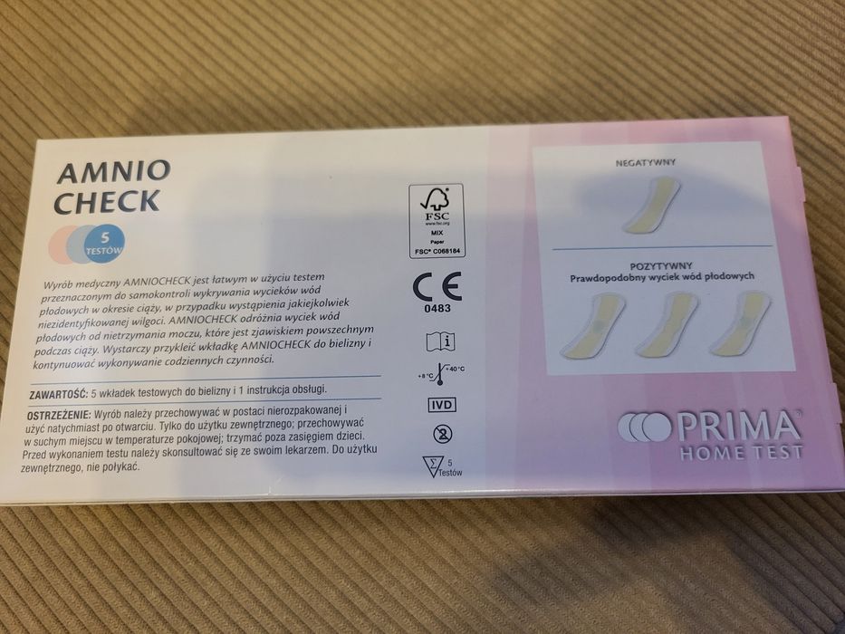 Amniocheck test sprawdzający wyciek wód płodowych