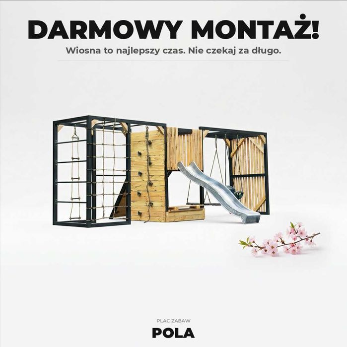 Plac zabaw - Pola - Drewniany - Małpi gaj - Domek - Duży