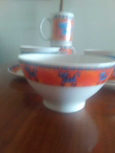 Conjunto de loiça com gatos (7 peças)