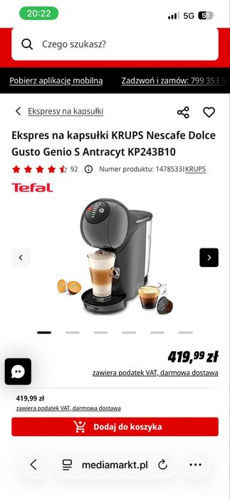 Ekspres krups dolce gusto genio s