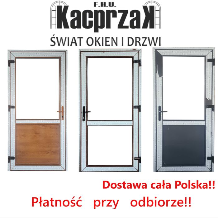 DRZWI Kacprzak 90x200 ZEWNĘTRZNE PCV Sklepowe Złoty dąb Lider OLX