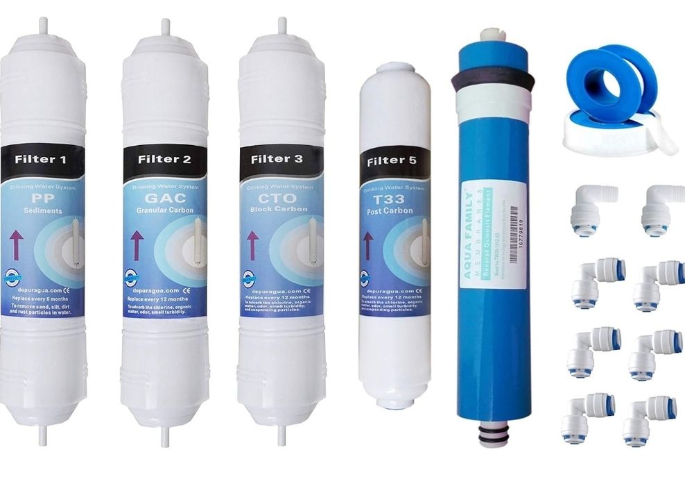 Membrana odwróconej osmozy Depurtek 5-stopniowa i 4 filtry Filtr wstęp