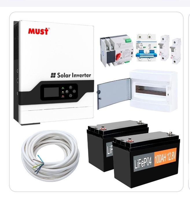 Інвертор Must PV18-3224VPM II 24V 3.2kw + 2 шт.100Ah 12V  LiFePo4+ AВР