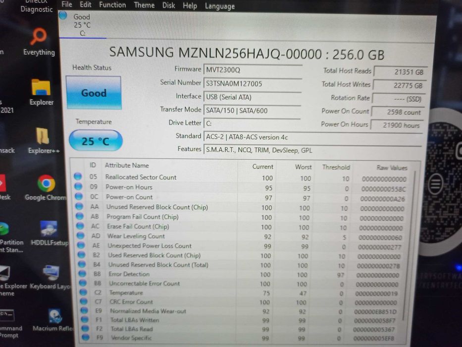 256Gb SSD Samsung PM871b SATA M.2. 2280