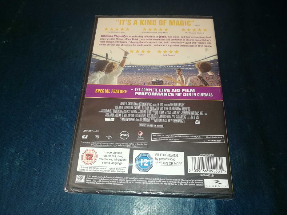 BOHEMIAN RHAPSODY DVD (Novo lacrado - leg Inglês)