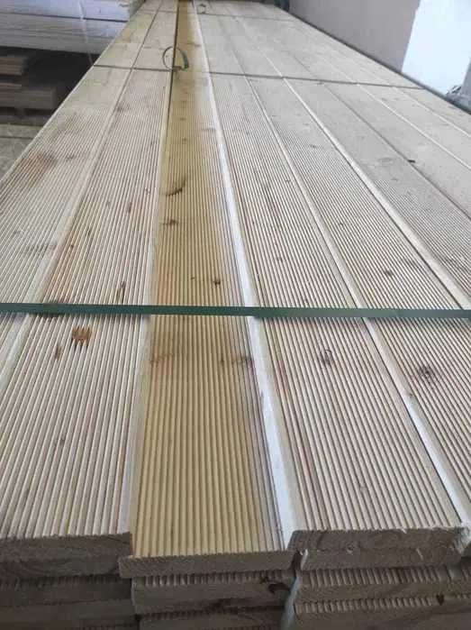 Deska tarasowa ryflowana, gładka  Modrzew Europejski KL.BC BRUTTO!